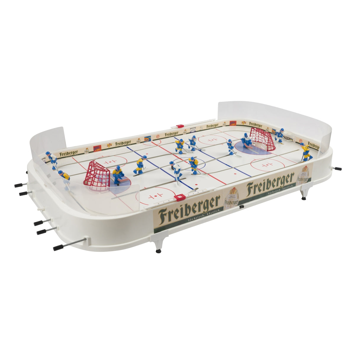 1 jeu de baby-foot « Stiga » Freiberger Bier, env. 50 x 100 cm, avec figurines et palettes, neuf