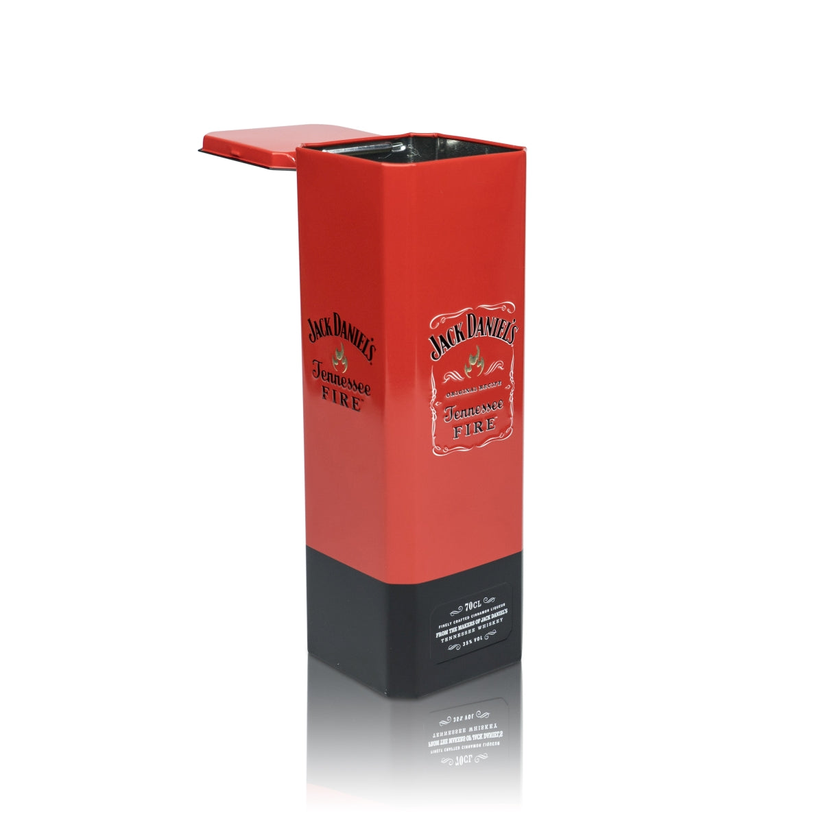 1 Jack Daniels Whiskey Boîte métallique Fire Tin-Box Rouge Tôle neuve – Vue 4