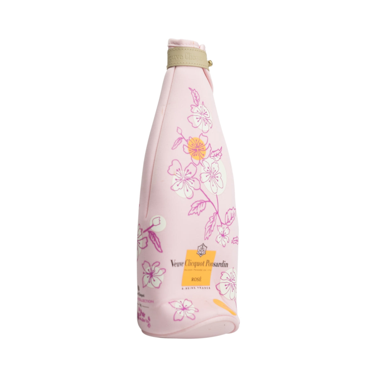 1 housse pour bouteille de champagne Veuve Clicquot Housse/sac Motif fleurs roses 0,7 L Fermeture à glissière + bouton Neuf – Vue 3