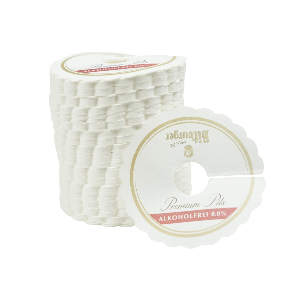 1000x rosettes Bitburger sans alcool, napperons en forme de goutte