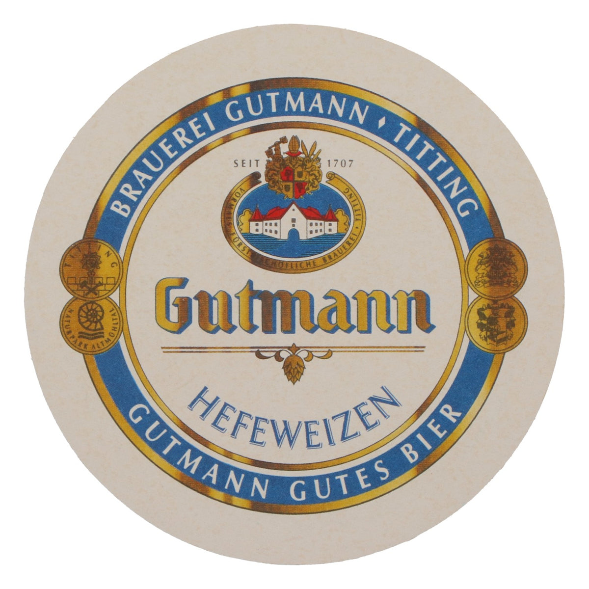100x Brasserie Gutmann Titting Sous-verres Sous-verres en verre Sous-verres à bière – Vue 3