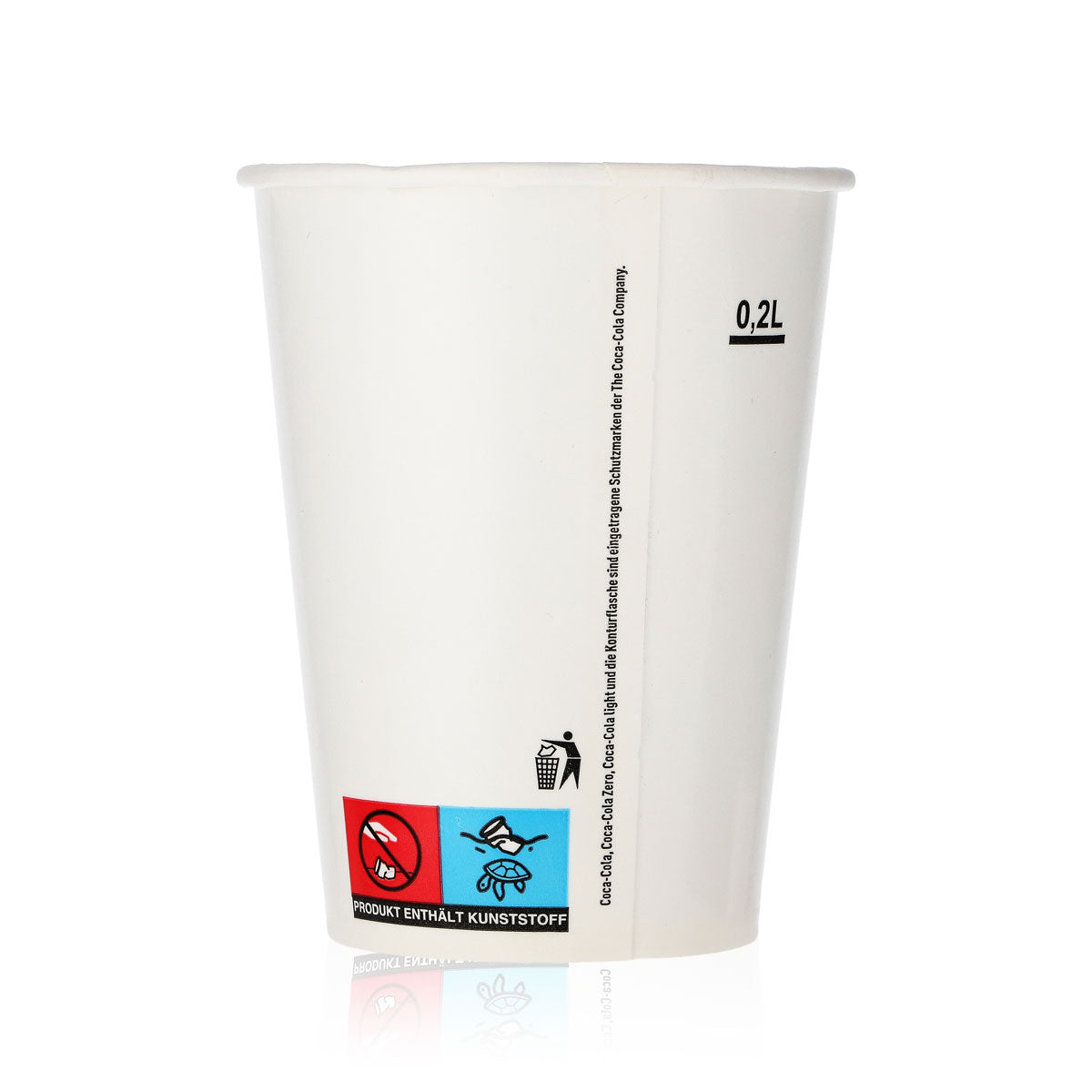 100 verres à soda Coca Cola en verre 0,2 l, gobelets en carton jetables – Vue 3