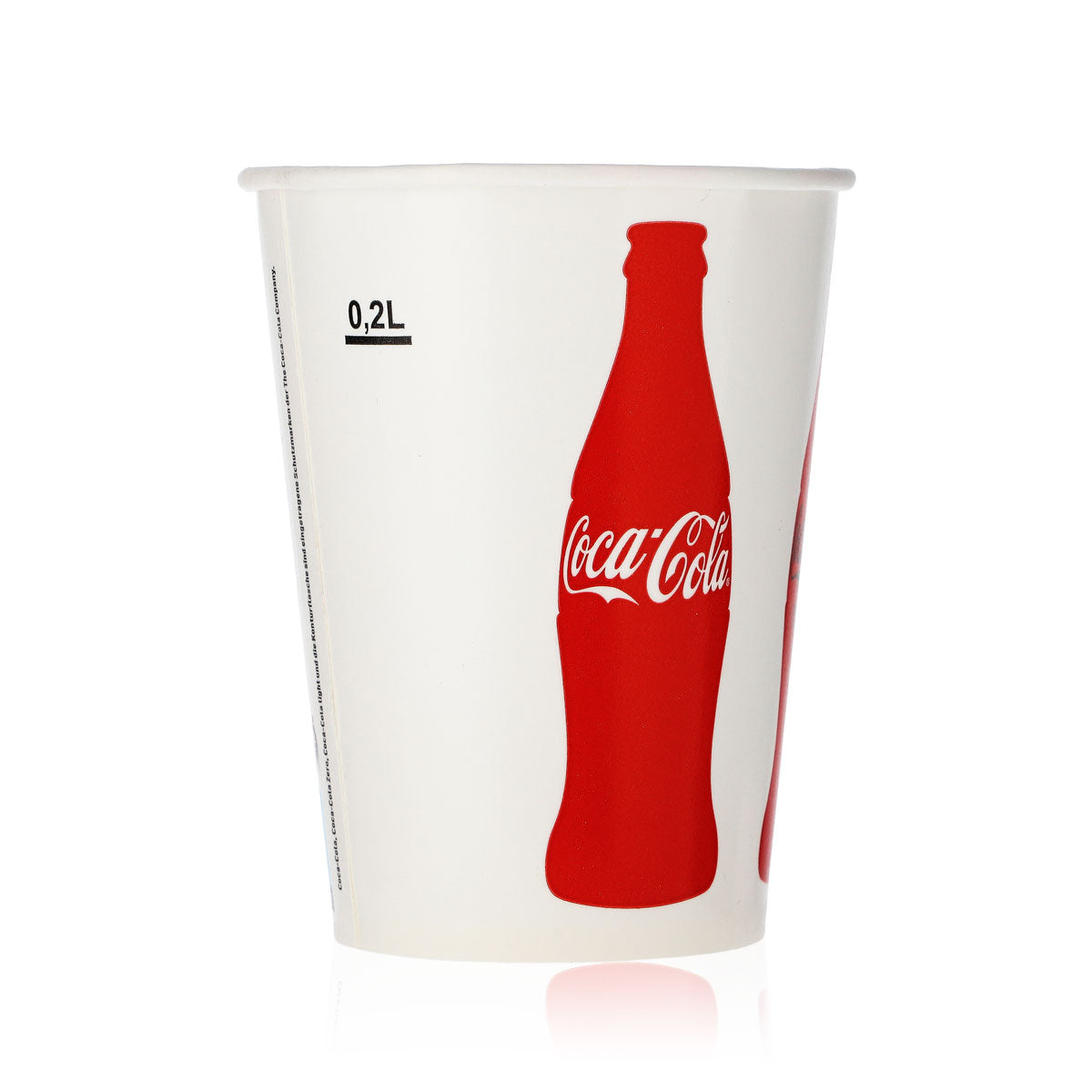 100 verres à soda Coca Cola en verre 0,2 l, gobelets en carton jetables – Vue 4