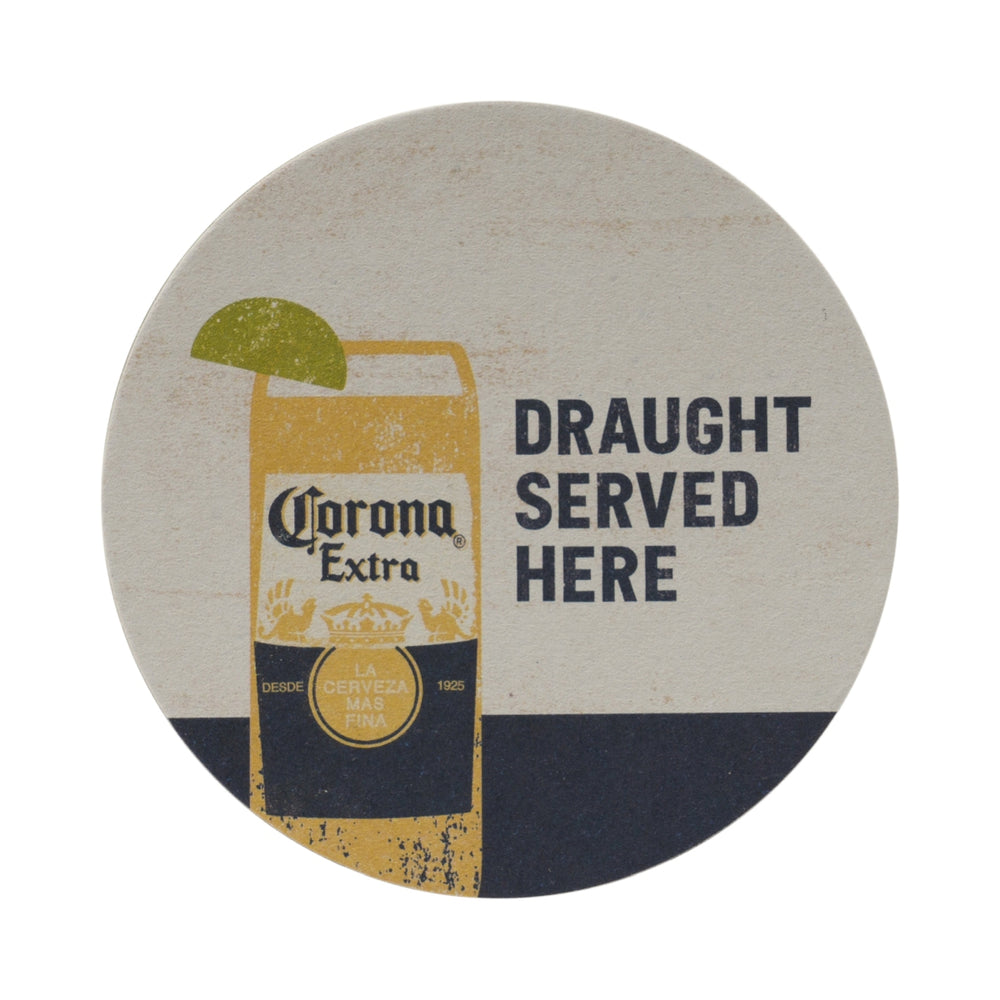 100x sous-verres Corona en feutre pour bière, blanc, extra