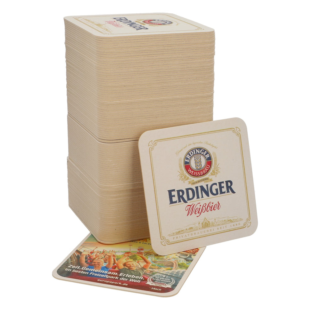 100 sous-verres Erdinger Weissbräu en forme de sous-verre en verre « Europapark »
