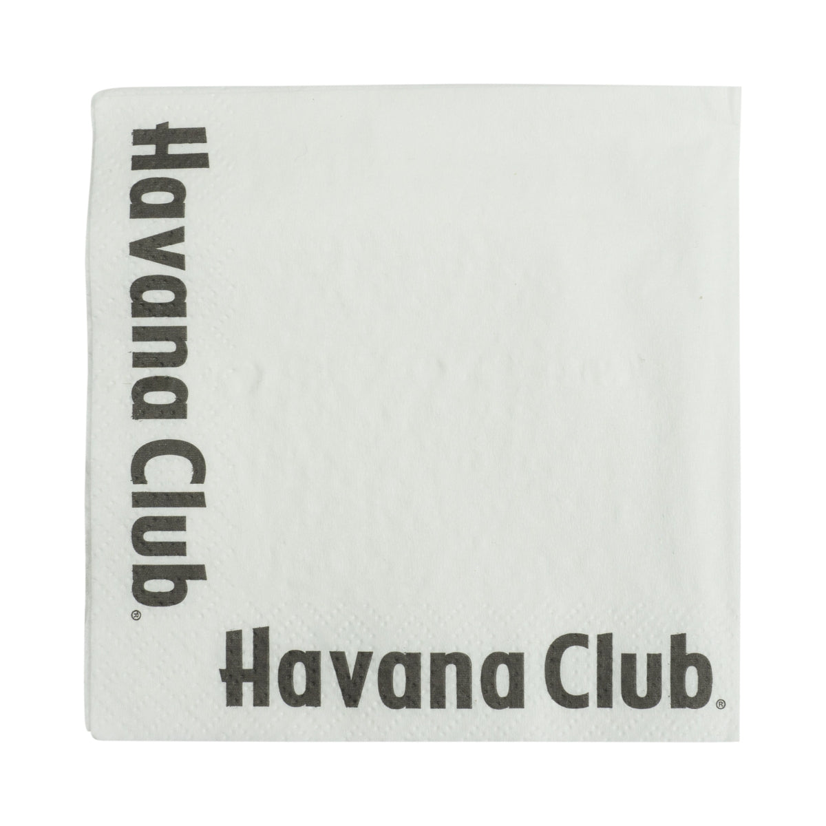 100 serviettes en papier Havana Club Rum blanches pour restaurants et bars