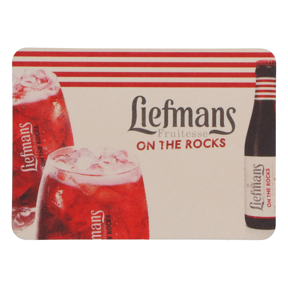 100 sous-verres Liefmans sous-verres en verre accessoires de bar 11x8 cm rouge/blanc – Vue 3