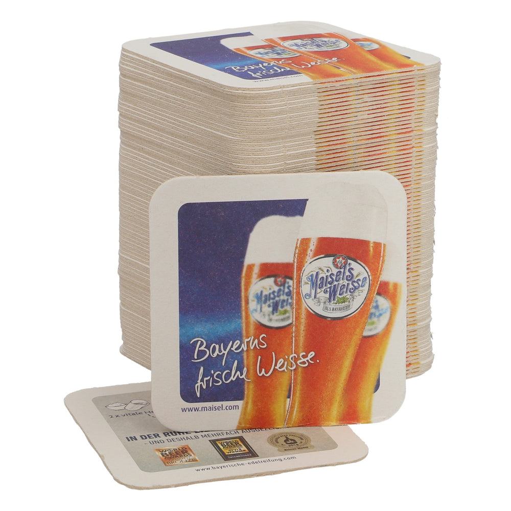 100 sous-verres Maisels Weisse 9,4 x 9,4 cm Accessoires de bar frais de Bavière