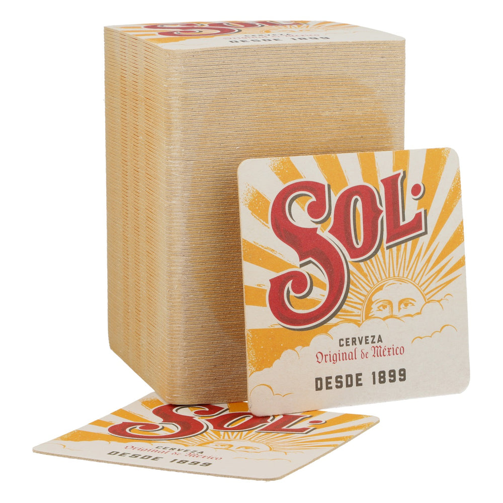 100x Sol Bier Sous-verres Sous-verres en verre Cerveza