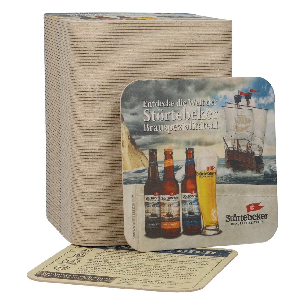100 sous-verres à bière Störtebeker « Pilsener » pour bar et fêtes, neufs