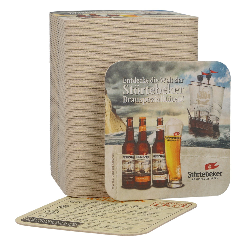 Lot de 100 sous-verres Störtebeker « Bernstein-Weizen » sans alcool – Sous-verres originaux