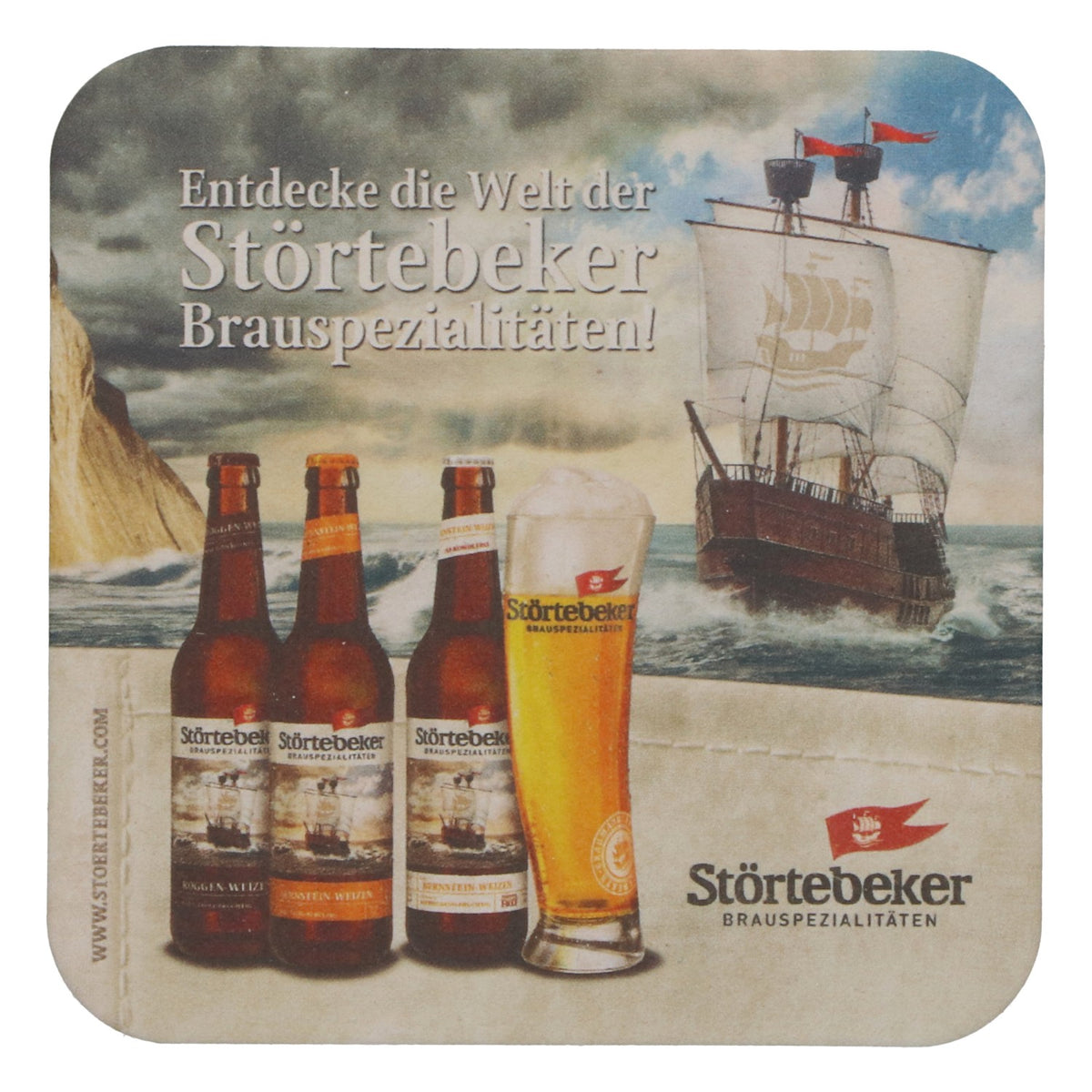 Lot de 100 sous-verres Störtebeker « Bernstein-Weizen » sans alcool – Sous-verres originaux – Vue 3