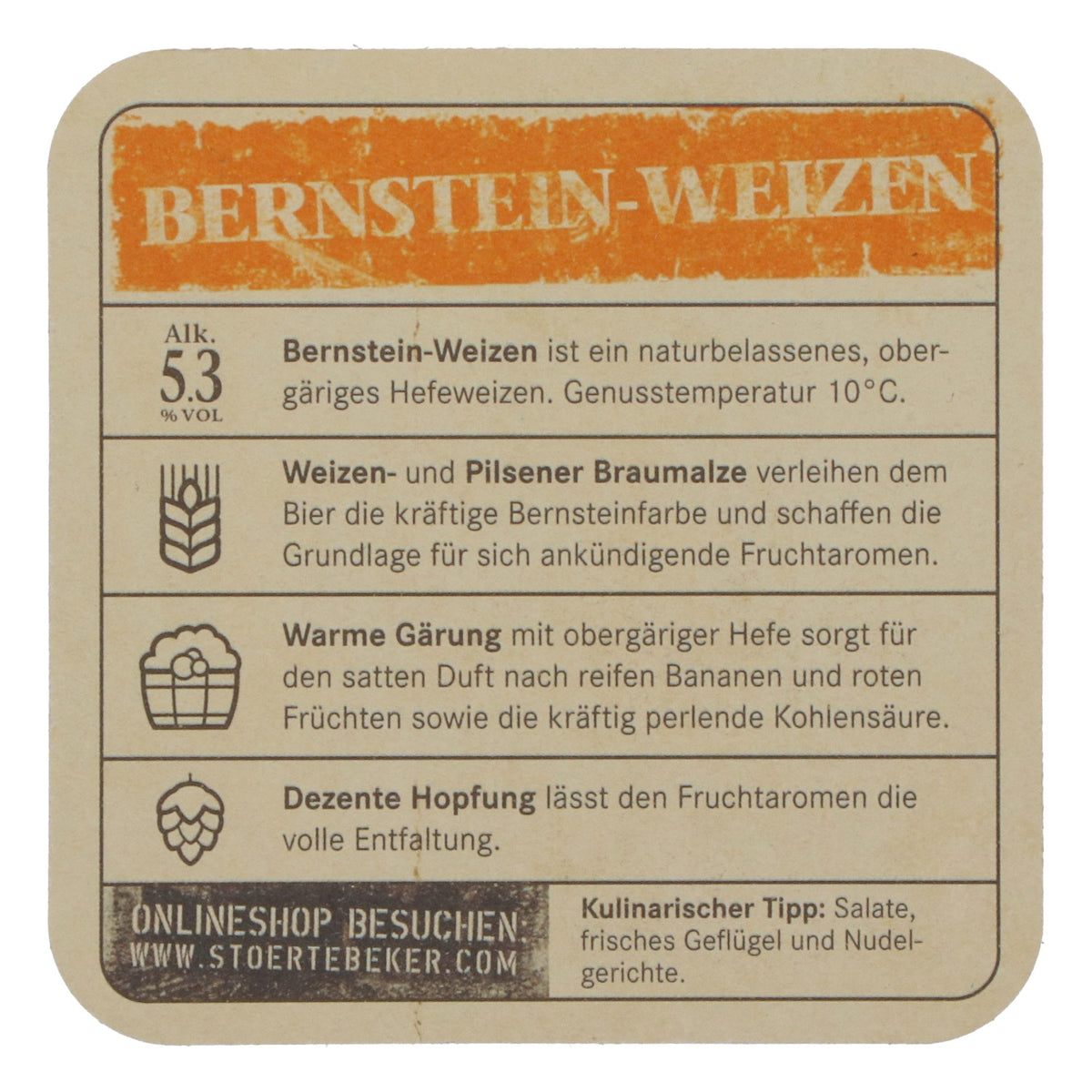 Lot de 100 sous-verres « Störtebeker » - Bière de blé « Bernstein » - Sous-verres pour soirée bière – Vue 4