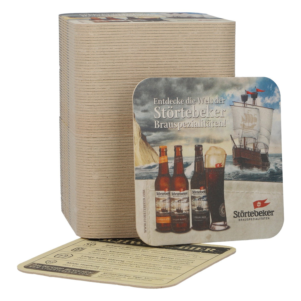 100 sous-verres « Störtebeker » noirs – Sous-verres pour bière – Accessoires de bar – Neufs