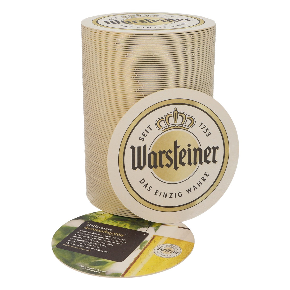100 sous-verres Warsteiner « Hallertauer Aromatropfen »