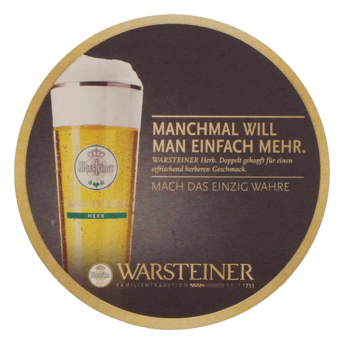 100 sous-verres Warsteiner, Ø 10,5 cm, « Parfois, on en veut tout simplement plus » – Vue 4