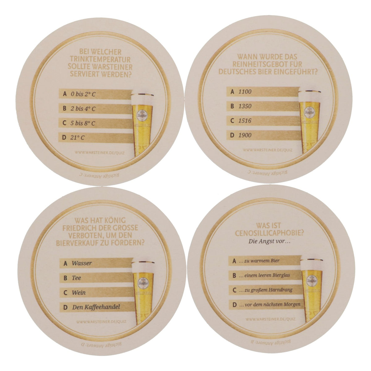 100 sous-verres Warsteiner Ø 10,5 cm « Quiz » – Vue 4