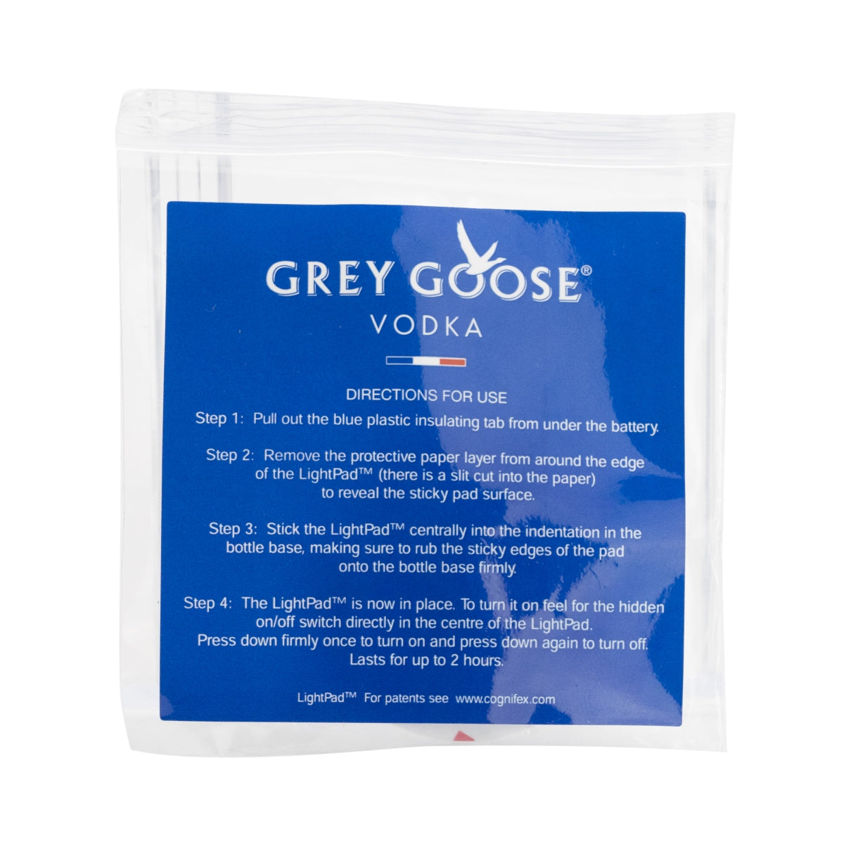 10x Grey Goose Vodka LightPads LED autocollants pour le fond des bouteilles – Vue 2