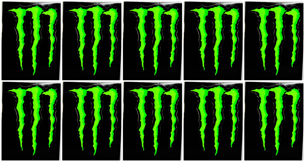 10 autocollants Monster Energy noirs 11 x 8 cm Publicité BMX Merchandise
