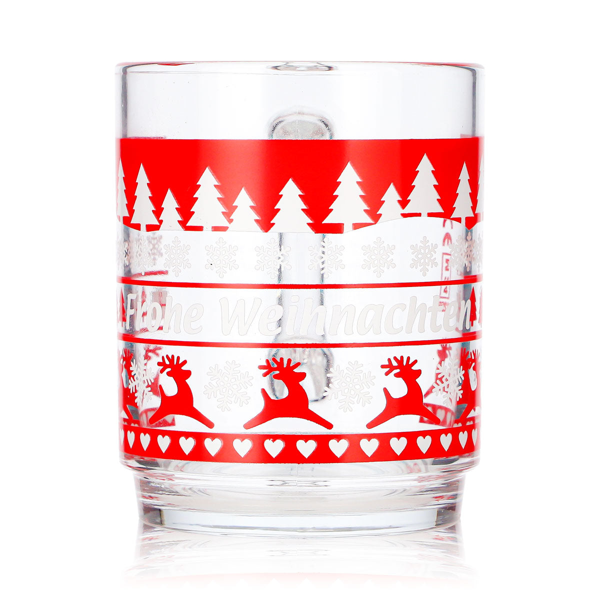 2 tasses à vin chaud Mohaba en verre transparent, motif norvégien avec des cerfs, 0,2 l, graduées – Vue 2
