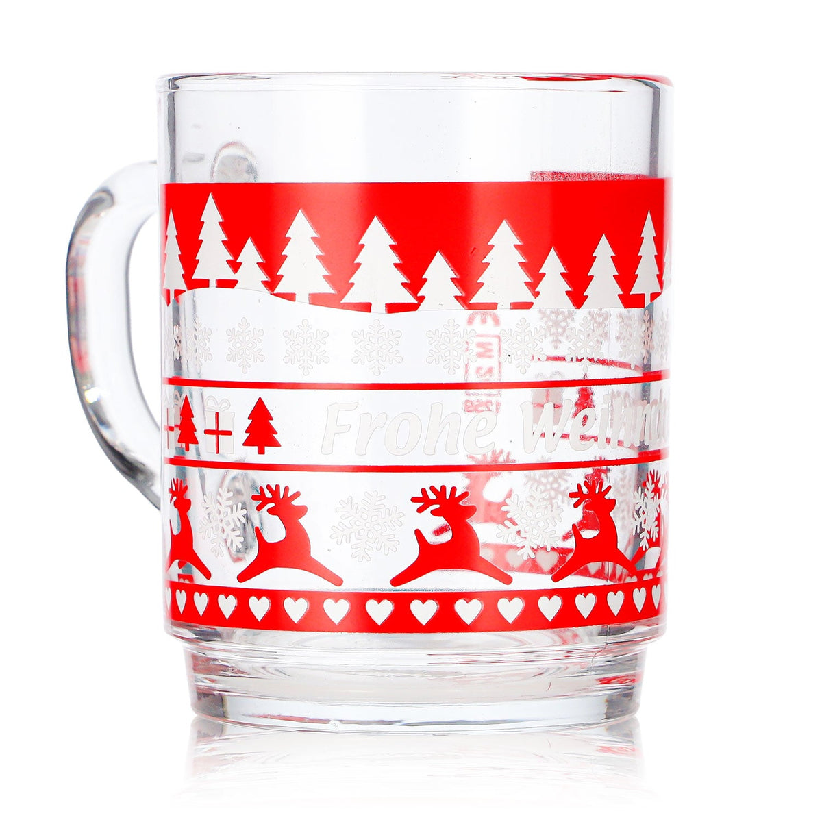 4 tasses à vin chaud Mohaba en verre transparent, motif norvégien avec des cerfs, 0,2 l, graduées – Vue 7