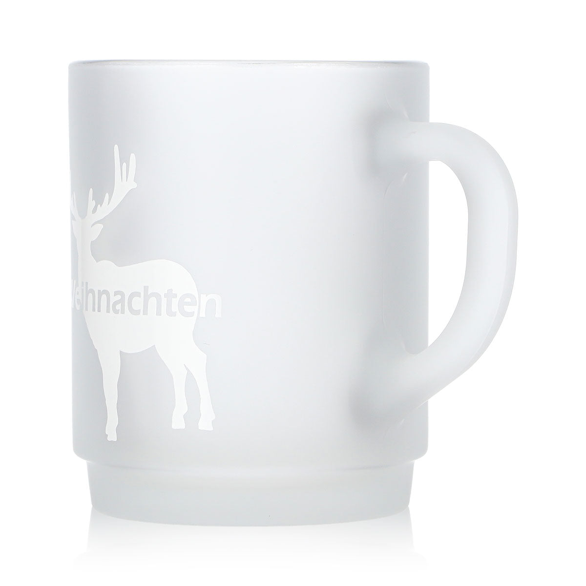 6 tasses à vin chaud Mohaba en verre satiné, motif cerfs, « Joyeux Noël », 0,2 l, graduées – Vue 4