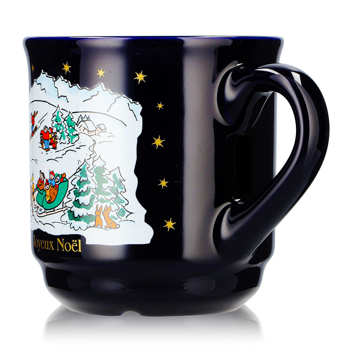 6 tasses à vin chaud Mohaba, modèle 8000 « Joyeux Noël », motif hivernal, bleu cobalt, 0,2 l, graduées – Vue 5