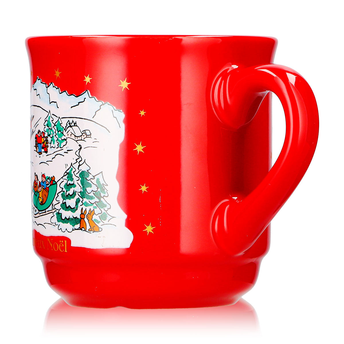 6 tasses à vin chaud Mohaba, modèle 8000 « Joyeux Noël », rouge feu d'hiver, 0,2 l, graduées – Vue 5