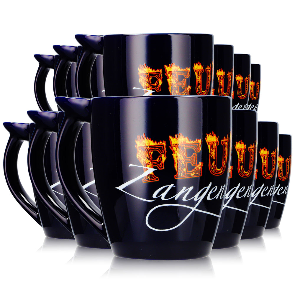 12 tasses à vin chaud Mohaba « Hot-Pot Feuerzangenbowle », bleu cobalt, 0,2 l, graduées