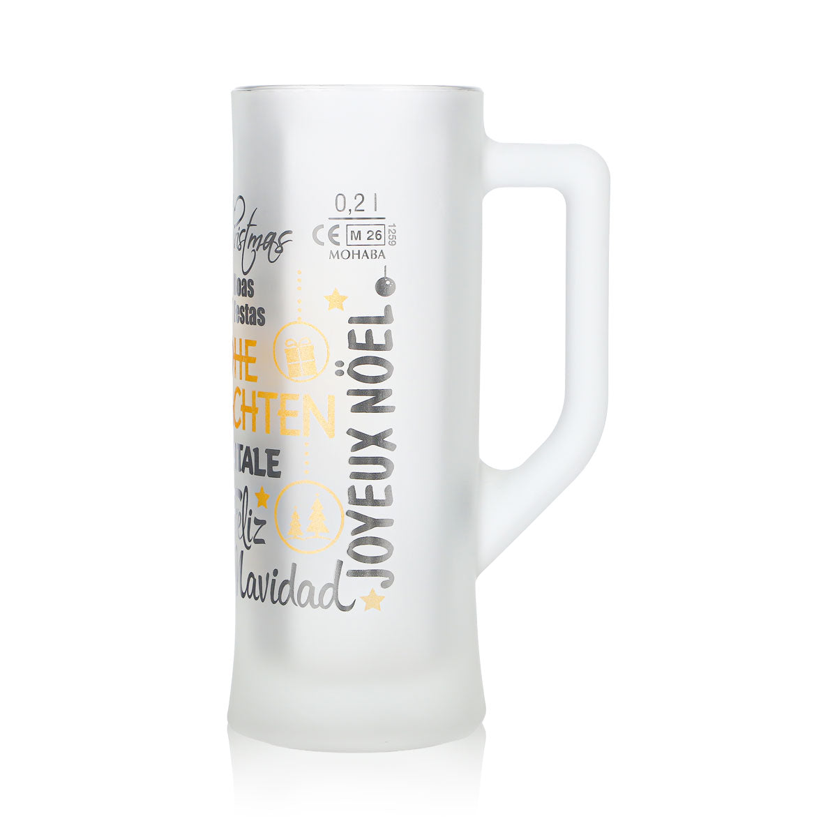 6 tasses à vin chaud Mohaba « Karlsseidel » en verre satiné « Joyeux Noël », 0,2 l, graduées – Vue 6