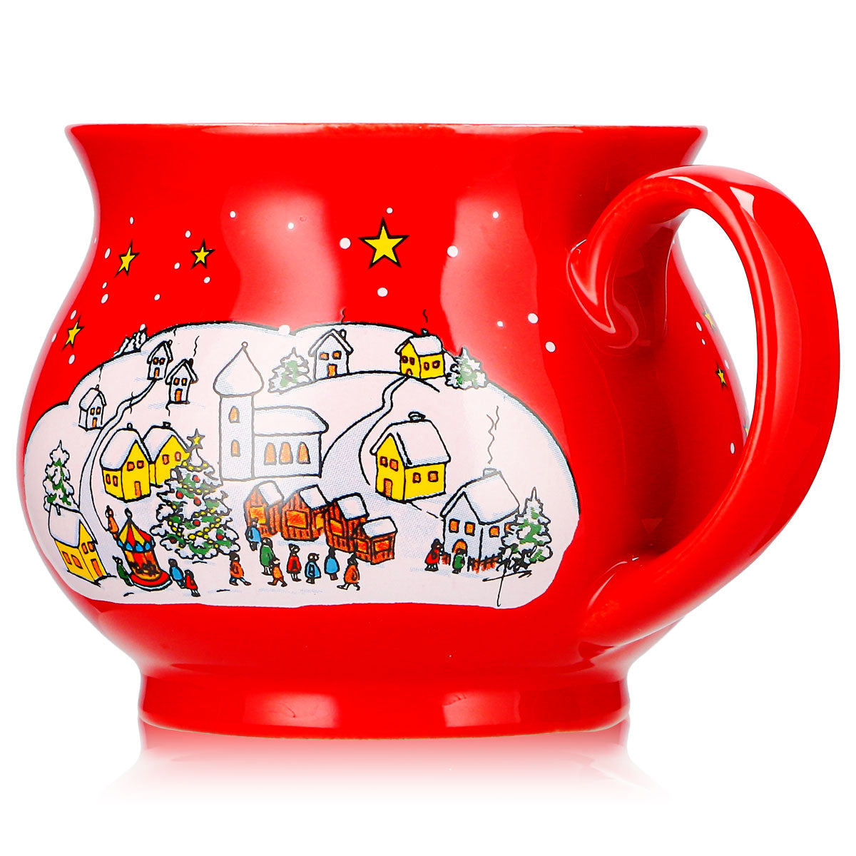 12 tasses à vin chaud Mohaba, forme sphérique, « Joyeux Noël », hiver, rouge vif, 0,2 l, graduées – Vue 5
