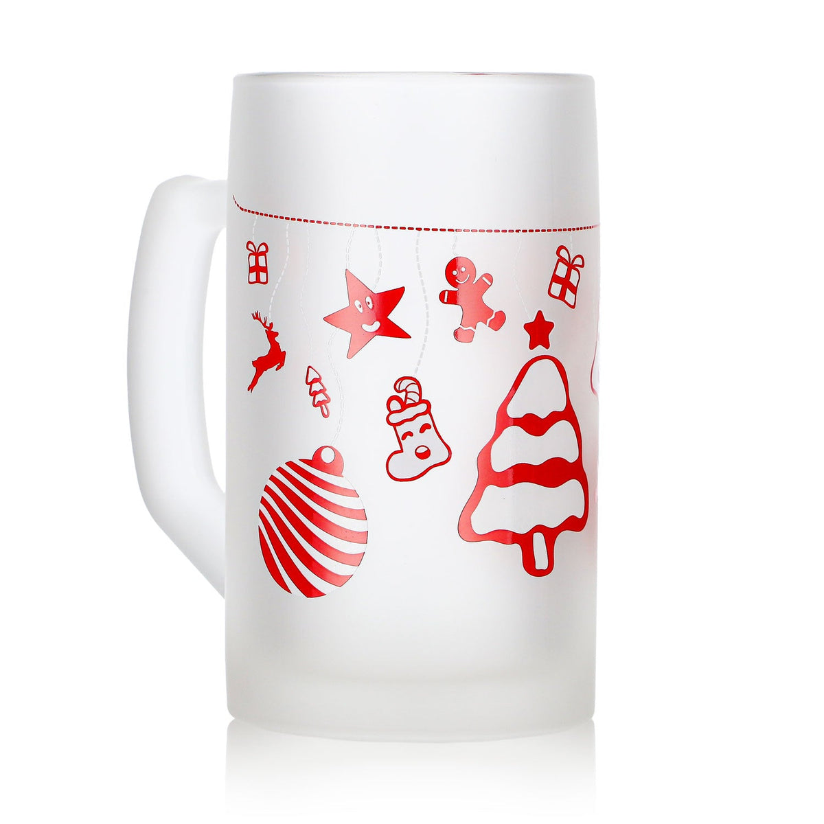 2 tasses à vin chaud Mohaba « Ludwigsseidel » en verre satiné, motif sapin de Noël, 0,2 l, graduées – Vue 3