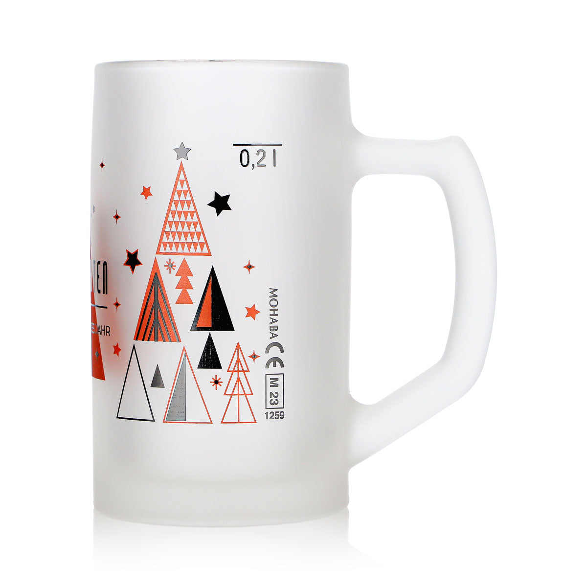 6 tasses à vin chaud Mohaba « Ludwigsseidel » en verre satiné, « Joyeux Noël », 0,2 l, graduées – Vue 6