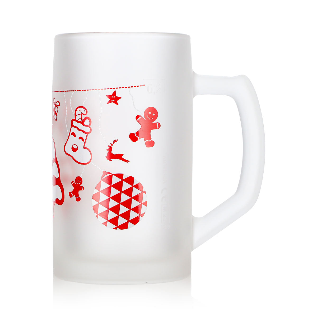 2 tasses à vin chaud Mohaba « Ludwigsseidel » en verre satiné, motif sapin de Noël, 0,2 l, graduées – Vue 6