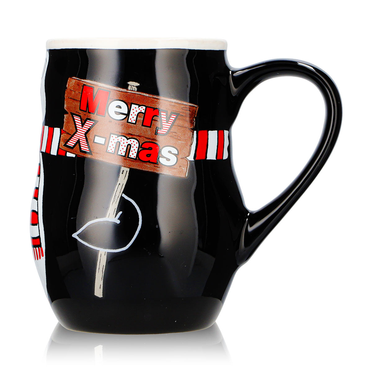 4 tasses à vin chaud Mohaba « Pingouin » avec motif en relief « Merry X-mas », noir/blanc, 0,2 l, graduées – Vue 6
