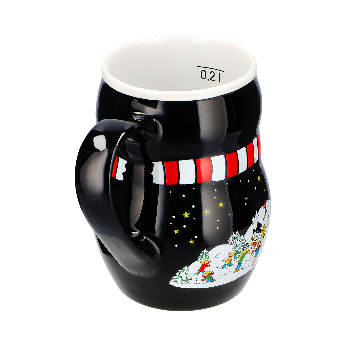 4 tasses à vin chaud Mohaba « Pingouin » avec motif en relief « Merry X-mas », noir/blanc, 0,2 l, graduées – Vue 7