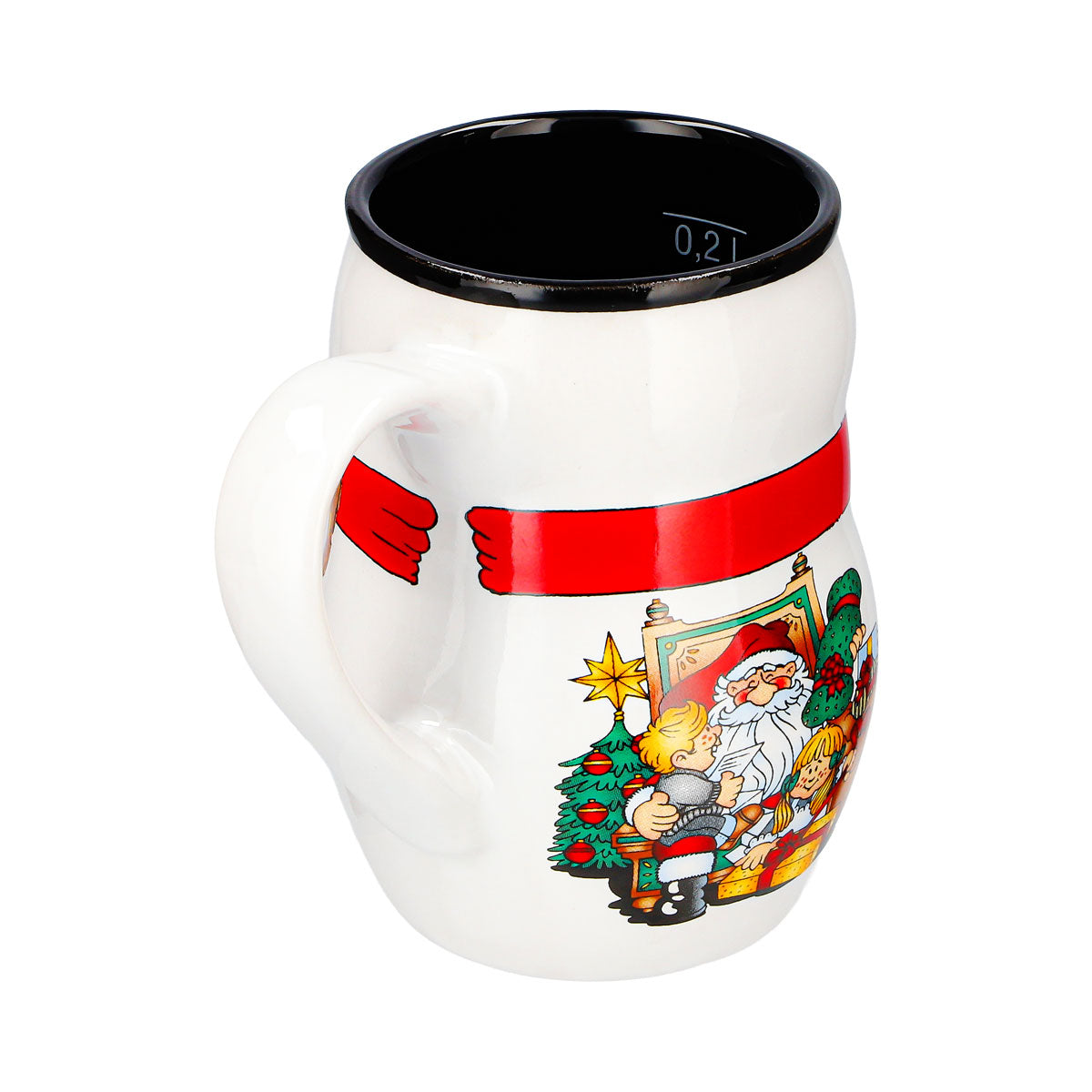 4 tasses à vin chaud Mohaba « Bon Noël » avec motif en relief de bonhomme de neige, blanc/noir, 0,2 l, graduées – Vue 7