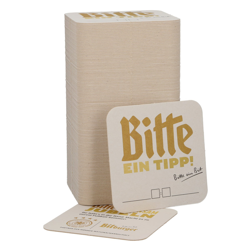 125 sous-verres Bitburger 9 x 9 cm « Bitte ein Tipp » de la Fédération allemande de football