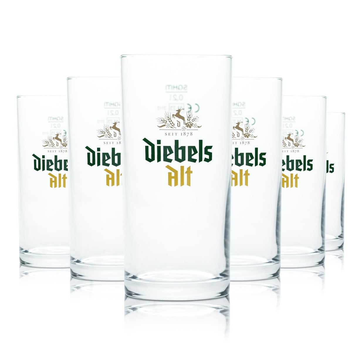 12x verre Diebels 0,2 l, bière Alt, verre à bière, verre à pied, verres, brasserie, gastronomie, chêne