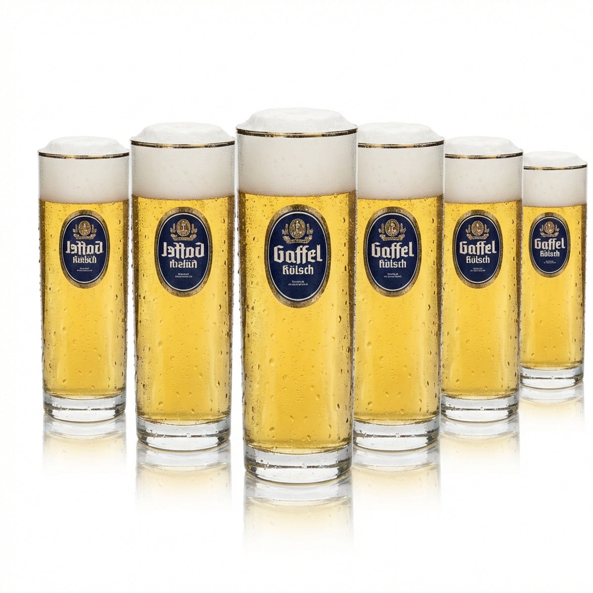12 verres à bière Gaffel Kölsch 0,2 l avec bord doré Rastal