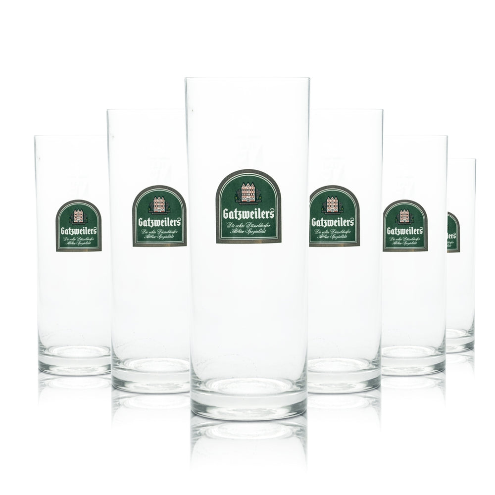 12 verres Gatzweiler 0,4 l pour bière brune, avec tige, clé et logo de la brasserie, pour la restauration