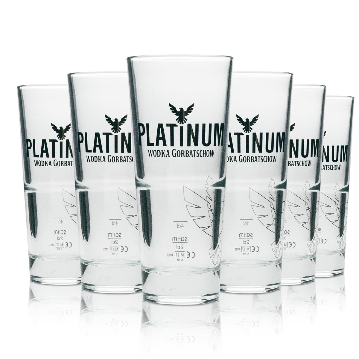 12 verres à vodka Longdrink Platinum Gorbatschow 290 ml