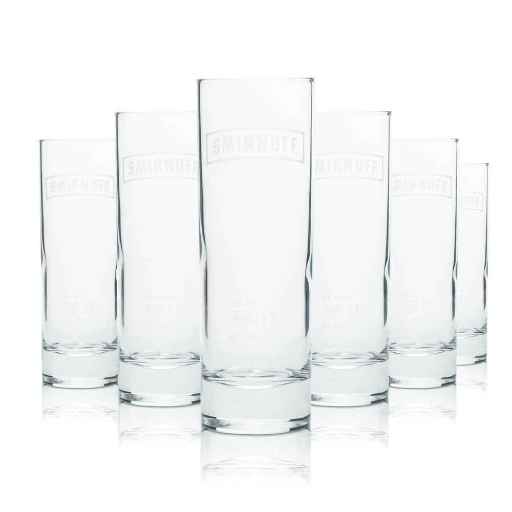12 verres Smirnoff 0,2 l, verres à long drink, ronds, pour bars et cafés, vodka