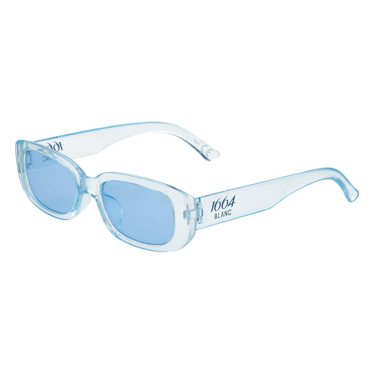 Lunettes de soleil 1664 Blanc, lunettes de soirée, verres bleus transparents, protection catégorie 1 – Vue 3