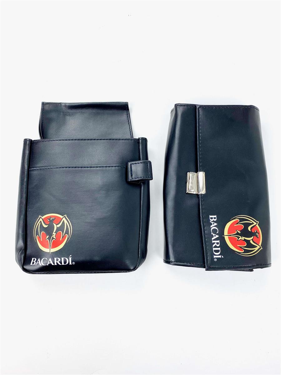 1x Bacardi Rum Porte-monnaie et support noir imitation cuir
