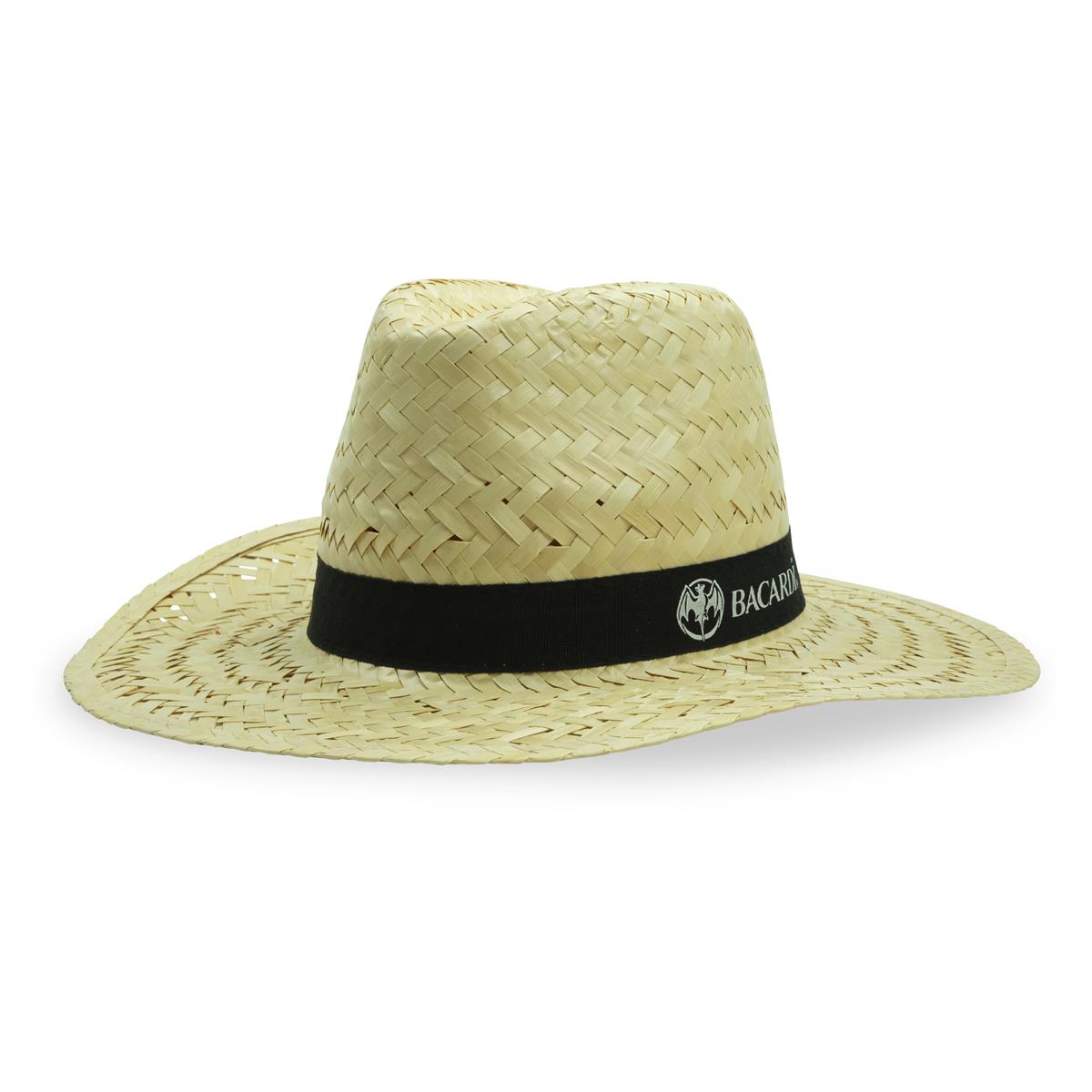 1x chapeau de paille Bacardi Rum naturel grand format – Vue 2