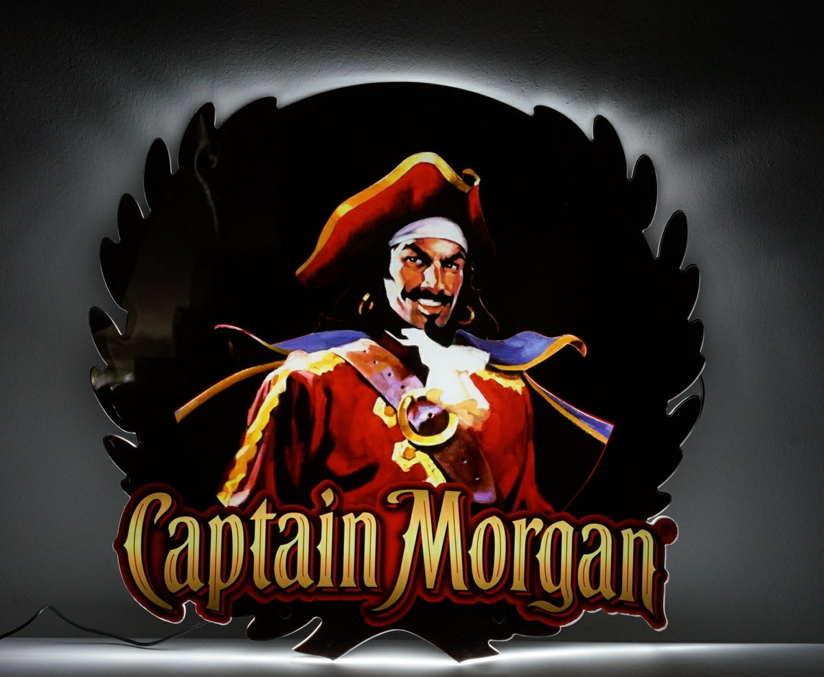 1x Captain Morgan Rhum Enseigne lumineuse Pirate rouge 57 x 53