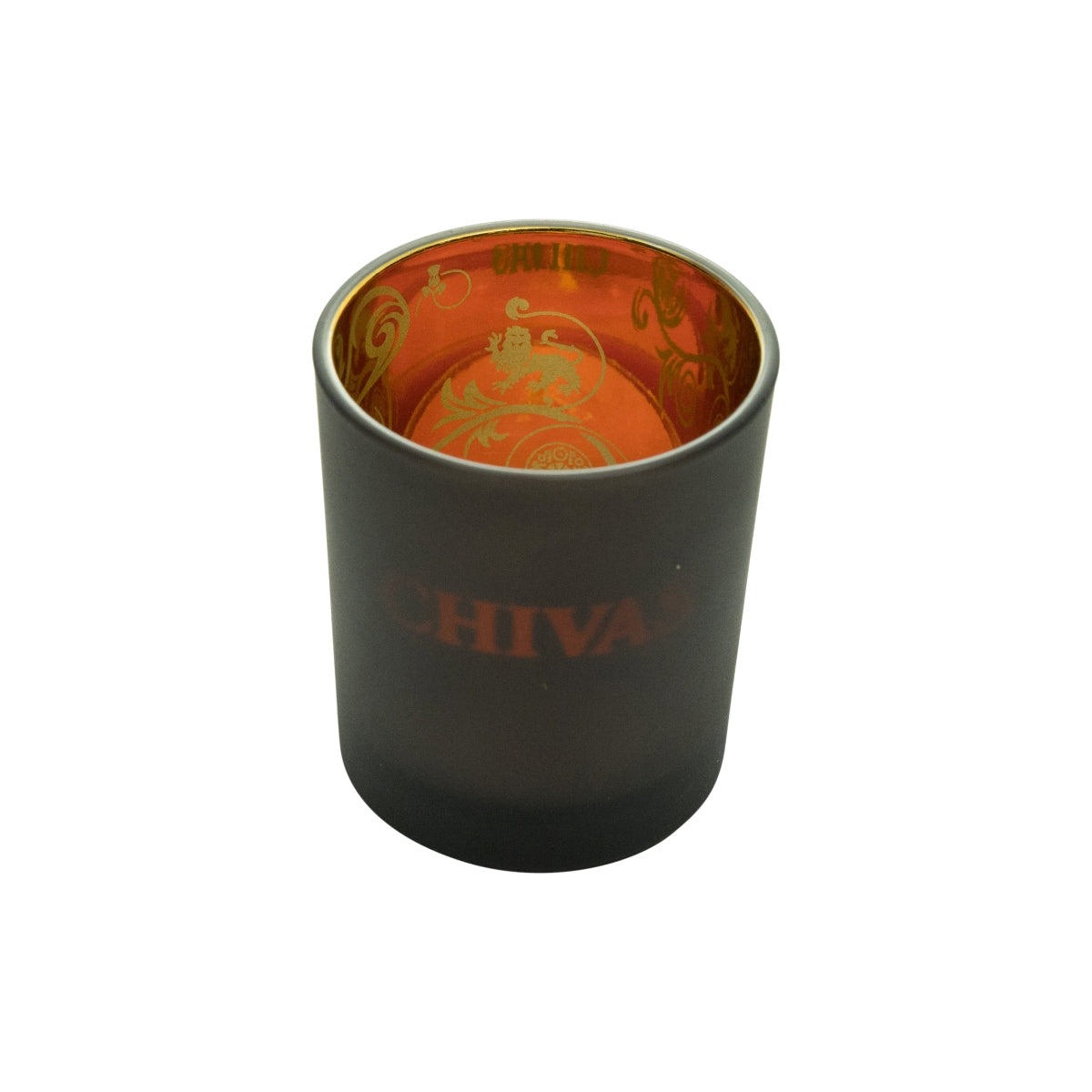 1x Chivas Regal Whisky Bougie chauffe-plat Noir intérieur doré avec décorations et bougie – Vue 2