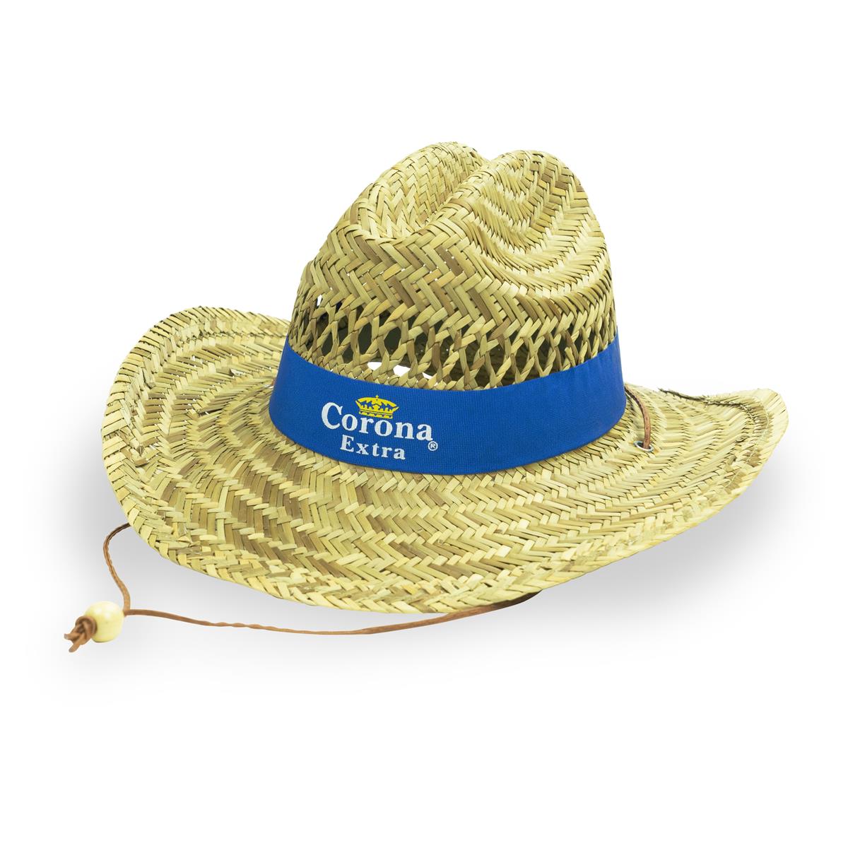 1x chapeau de paille Corona, bleu naturel avec ruban – Vue 3