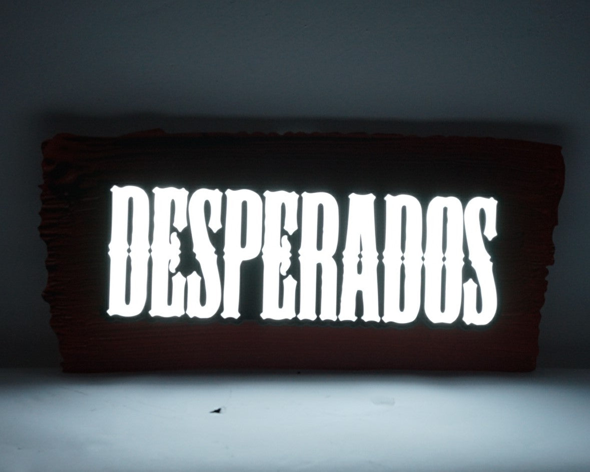 1x enseigne lumineuse Deperados Bier, lettrage blanc, 60 x 25